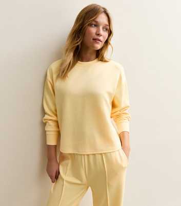 Premium Light Yellow Oversized Crew Neck Sweatshirt