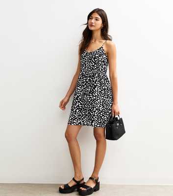 Sunshine Soul Black Spot Print Mini Dress