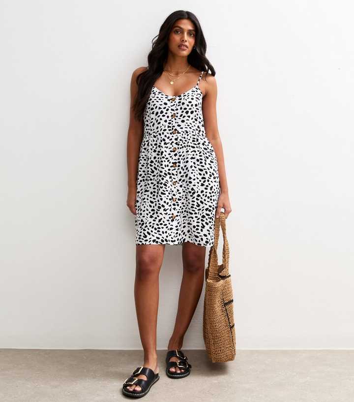 Sunshine Soul White Spot Print Mini Dress