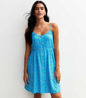 Sunshine Soul Teal Floral Print Mini Dress
