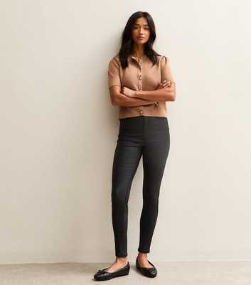 Petite Black Coated Lift & Shape Jeans