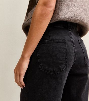 Petite Black Stretch Wide Leg Jeans