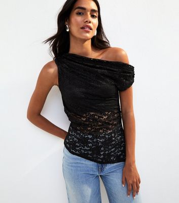 【ANDMARY】Frill lacy tops black ANDMARY】Frill lacy tops
