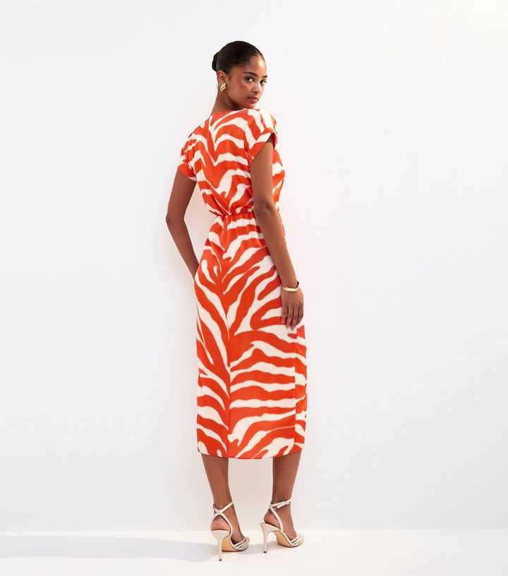 strapless open back dress Safia Zebra Knitted Square Neck Maxi Dress – Kai Collective main image 0