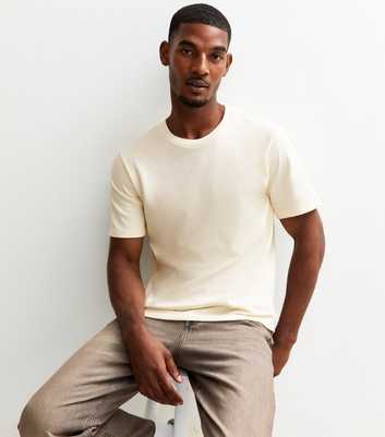 Jack & Jones White Textured Crew Neck Short Sleeve T-Shirt