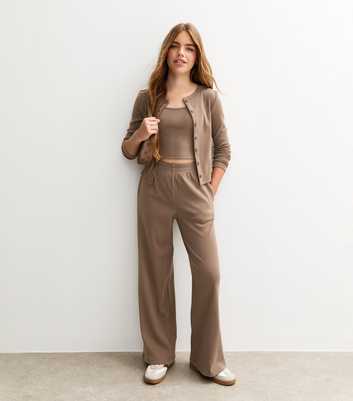 Girls Stone Wide Leg Joggers
