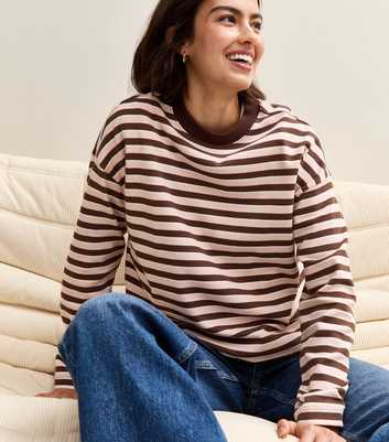 Premium Pink Striped Heavyweight Cotton Long Sleeves Top