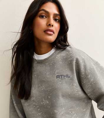 Grey Camo Print Logo Sweatshirt