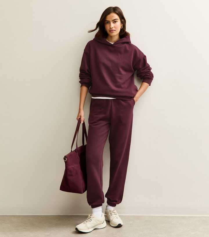 Burgundy Cuffed Ankle Joggers