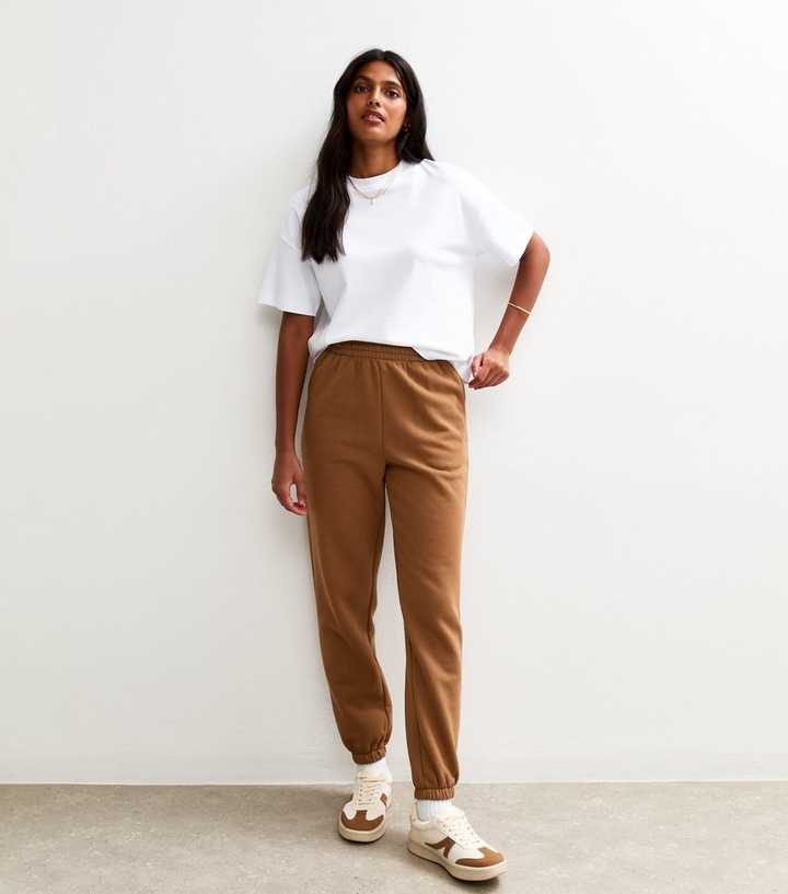 Brown Cuffed Ankle Joggers