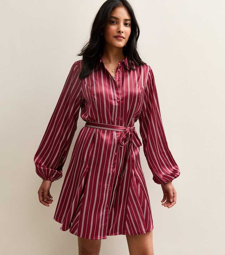 burgundy pinafore dress THE CORALEE STRIPED STITCH KNIT DRESS IN CREAM – Pink Desert main image 1