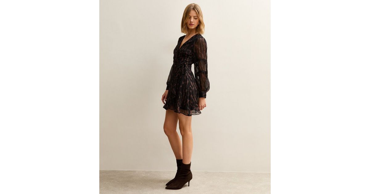 Brown Animal Print Sleeveless Mini Dress main image 0