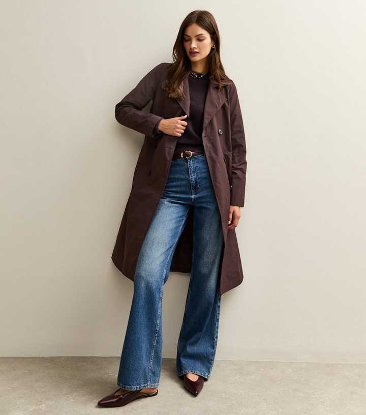 Tall Brown Double Breasted Trench Coat