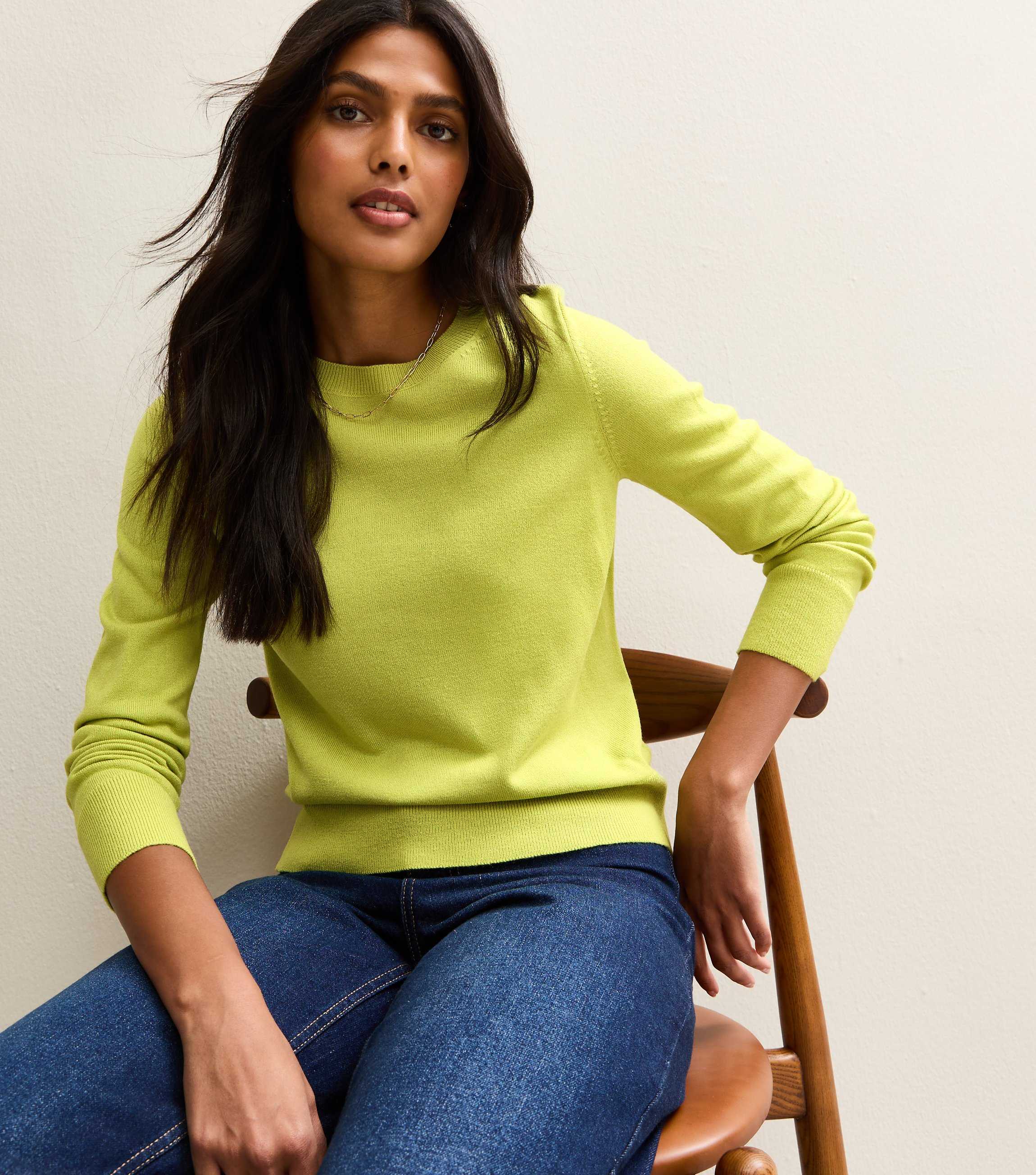 Bright Green Crew Neck Jumper New Look Bright Green Crew Neck Jumper New Look