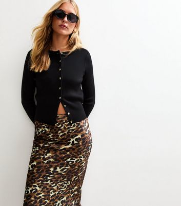 mid length leopard skirts tall