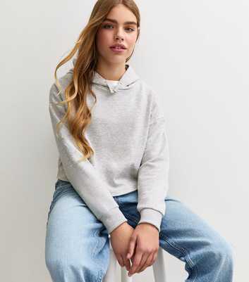 Girls Grey Raw Edge Hoodie