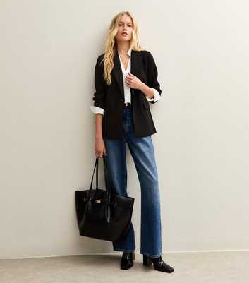 Black Single Breasted Blazer Jacket
