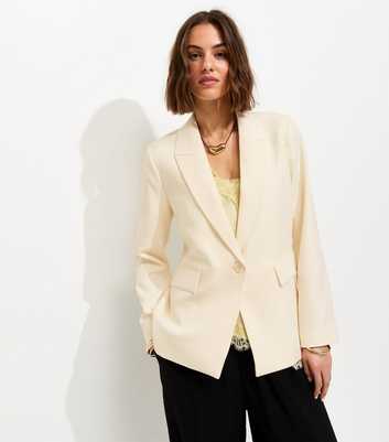 Off White Single Breasted Blazer Jacket