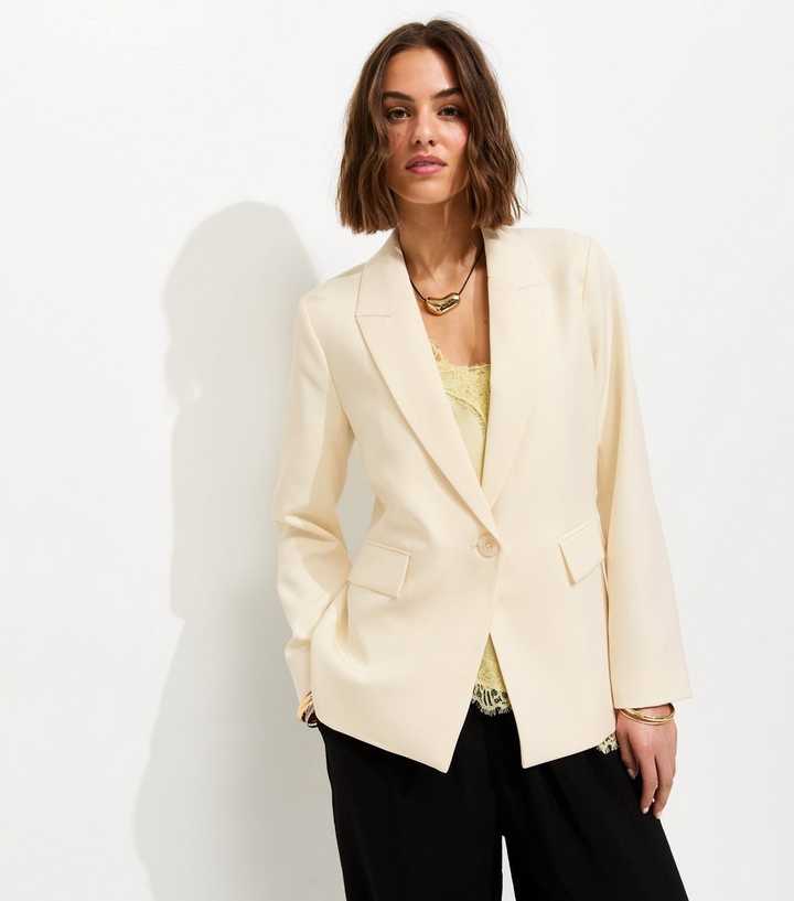 Off White Single Breasted Blazer Jacket