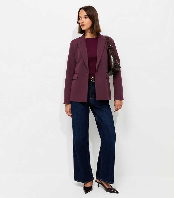 Light Burgundy Single Breasted Blazer Jacket