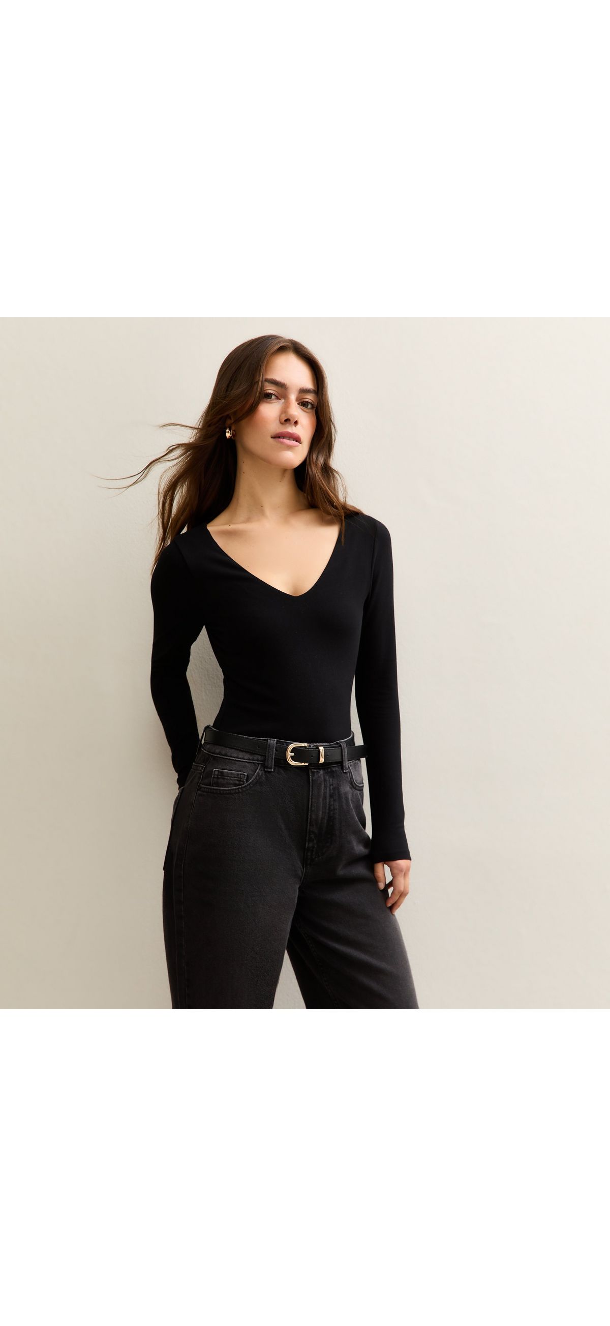 Vajolet Women's Wide Shoulder Bodysuit - Soft Stretchy Cotton - Black Or White - Art 5395