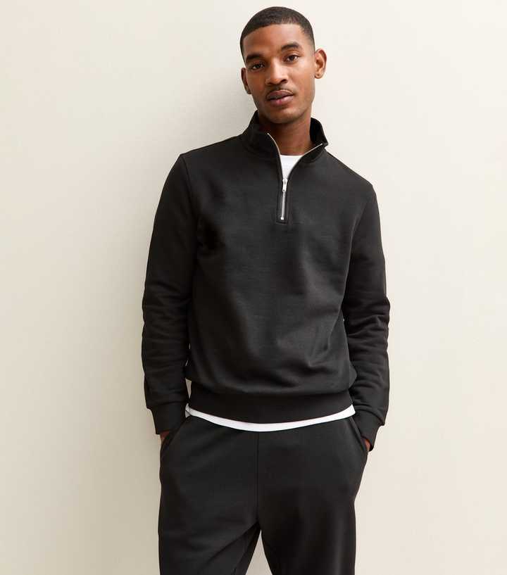 Black Regular Quarter Zip Sweatshirt