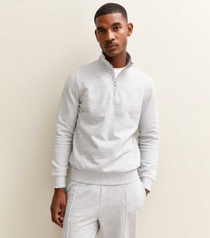 Grey Regular Quarter Zip Sweatshirt