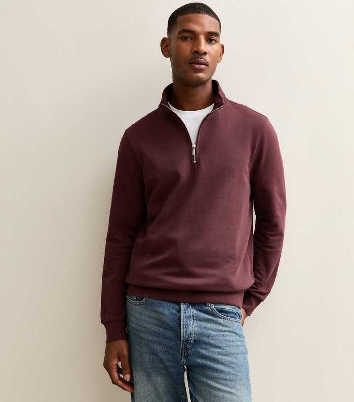 Light Burgundy Regular Quarter Zip Sweatshirt