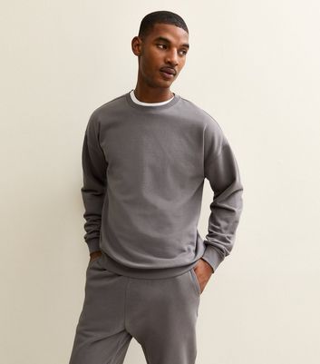 Grey Oversized Crew Neck Sweatshirt | New Look