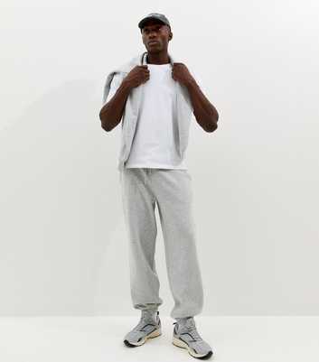 Grey Marl Oversized Cuffed Ankle Joggers