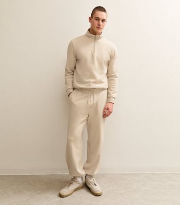 Stone Oversized Cuffed Ankle Joggers