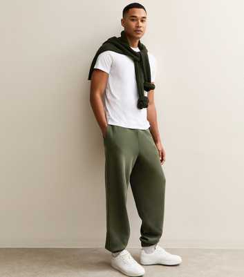 Dark Khaki Oversized Cuffed Ankle Joggers