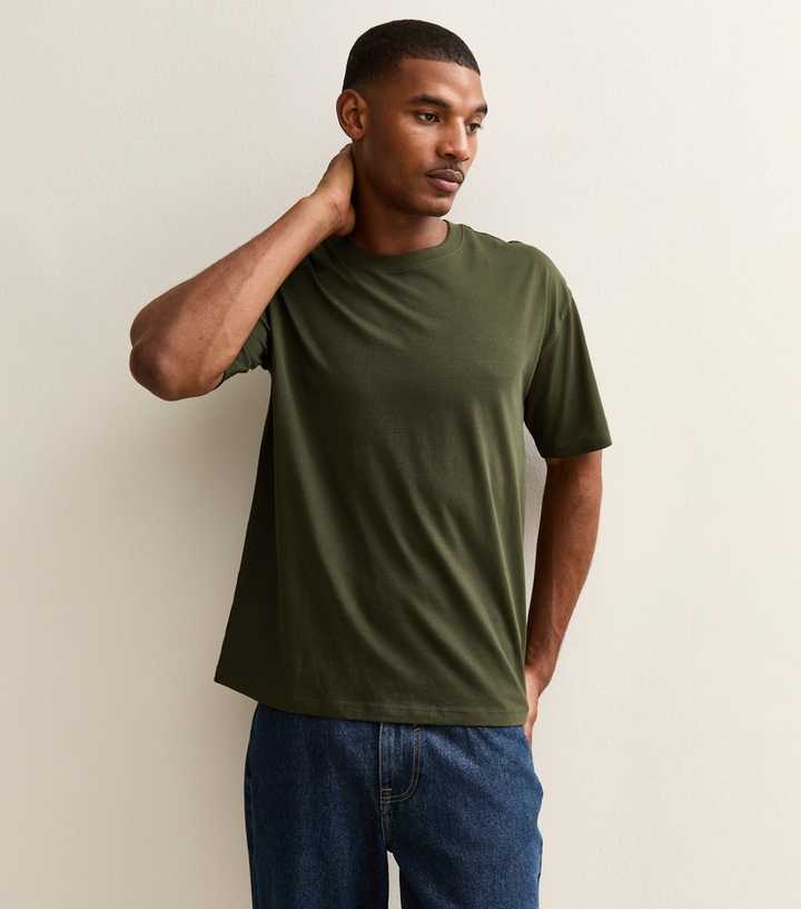 Dark Khaki Oversized Short Sleeve T-Shirt