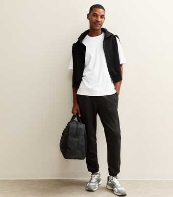 Black Regular Drawstring Waist Joggers