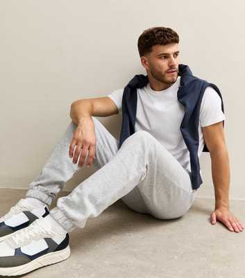 Grey Marl Regular Drawstring Waist Joggers
