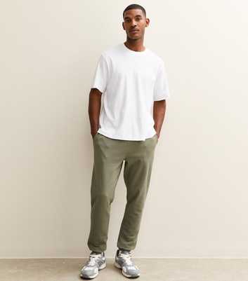 Khaki Regular Drawstring Waist Joggers