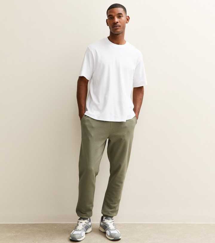 Khaki Regular Drawstring Waist Joggers