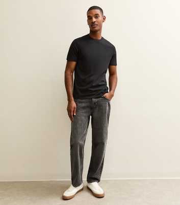 Black Regular Crew Neck Jersey T-Shirt