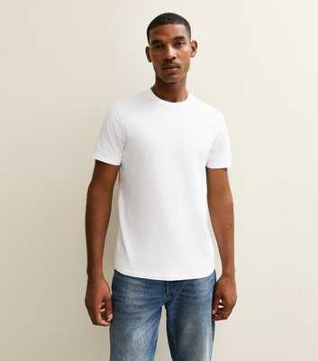 White Regular Crew Neck Jersey T-Shirt