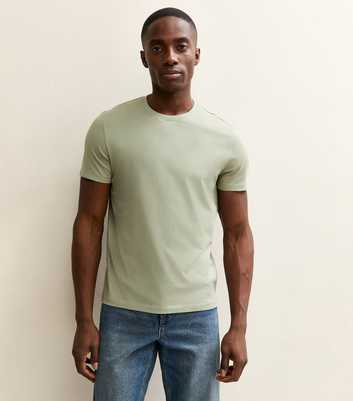 Light Green Regular Crew Neck Jersey T-Shirt