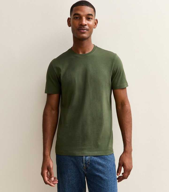 Dark Green Regular Crew Neck Jersey T-Shirt