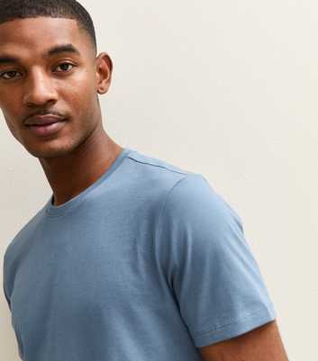 Mid Blue Regular Crew Neck Jersey T-Shirt