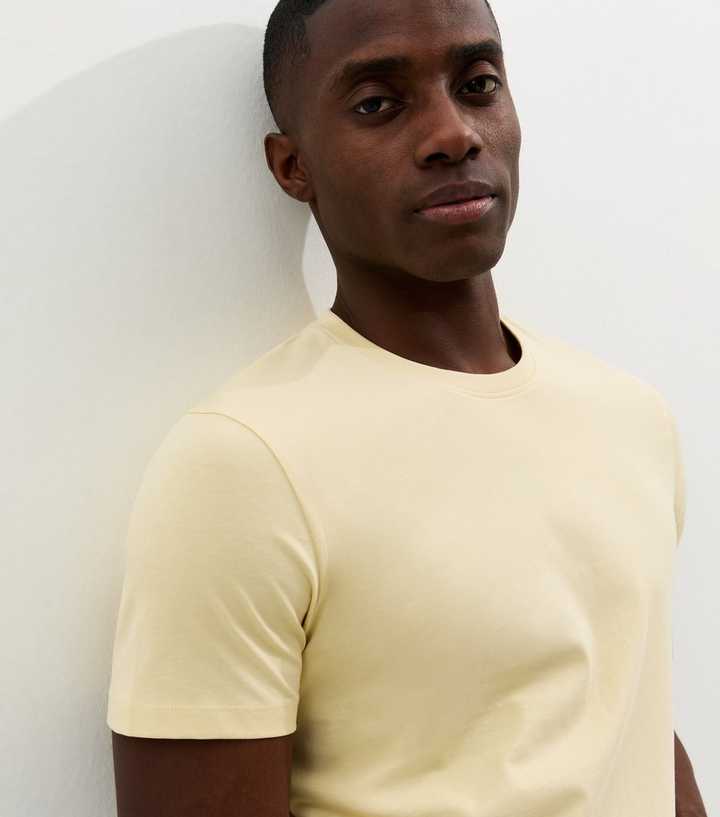 Light Yellow Regular Crew Neck Jersey T-Shirt