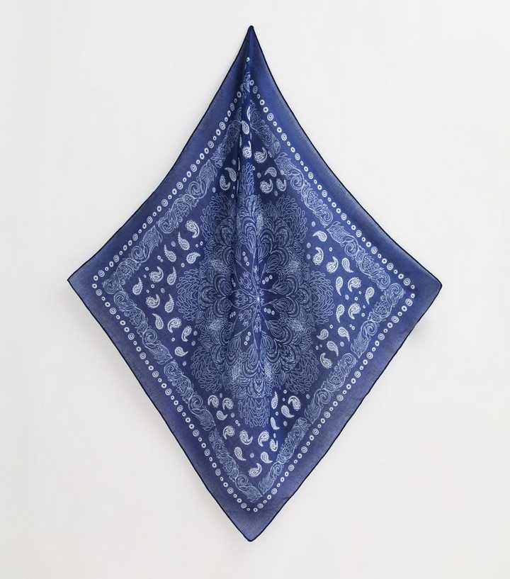 Blue Paisley Print Headscarf