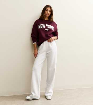 Tall Grey Marl Jersey Wide Leg Joggers