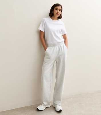 Light Grey Tapered Wide Leg Joggers