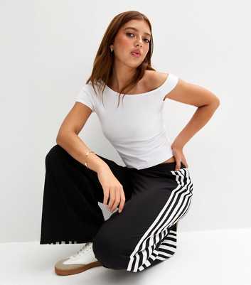 Girls White One Shoulder T-Shirt
