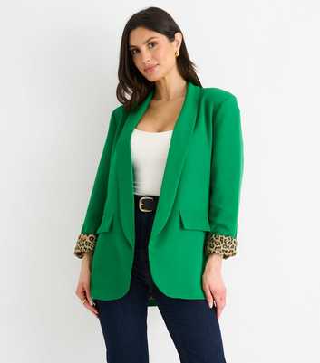 Gini London Green Contrast Trim Blazer