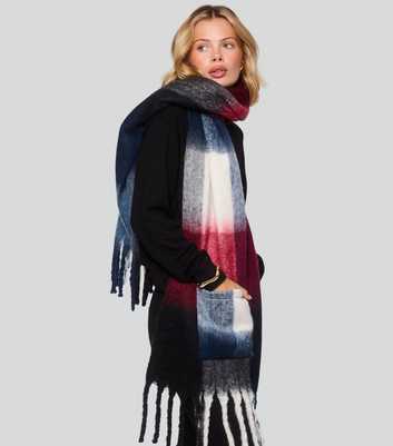 South Beach Multicoloured Check Pocket Scarf