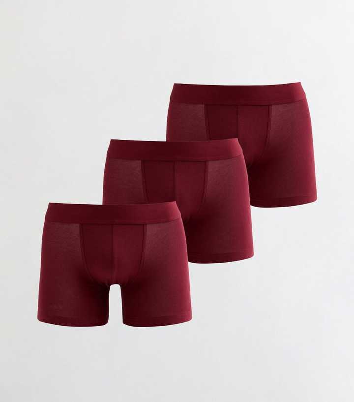 Pack Of 3 Burgundy Boxers